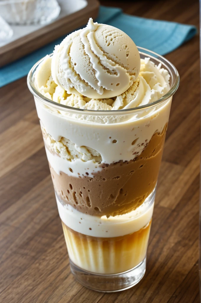 An ice cream in a disposable glass