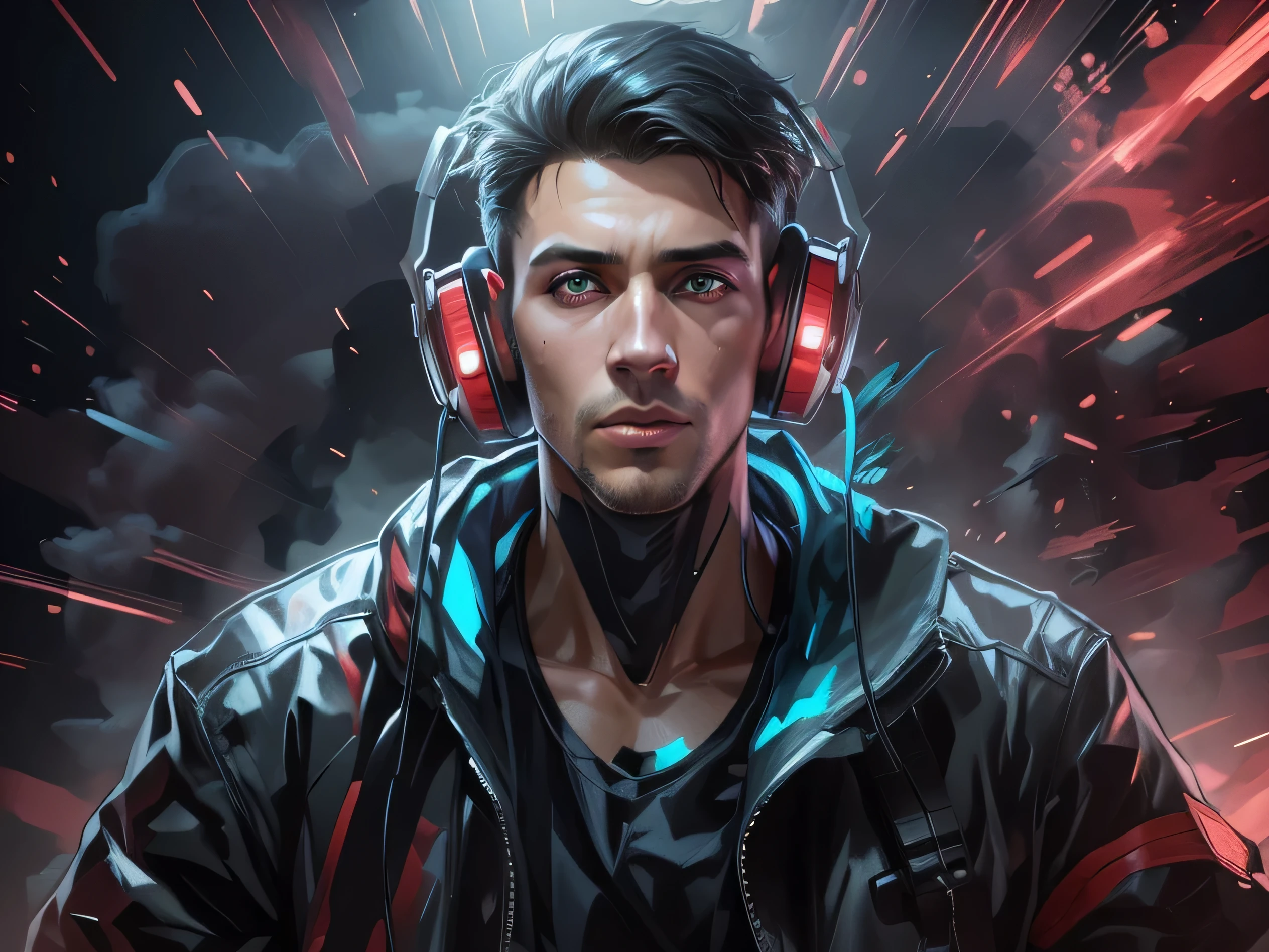 Change background cyberpunk handsome boy. Realistic face. 8k ultra realistic. ultra sharp details.