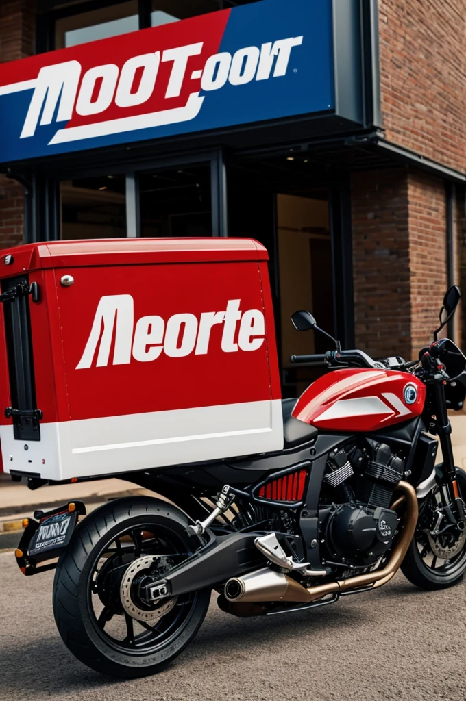 Motorepartidor con logo Fast Deliveries