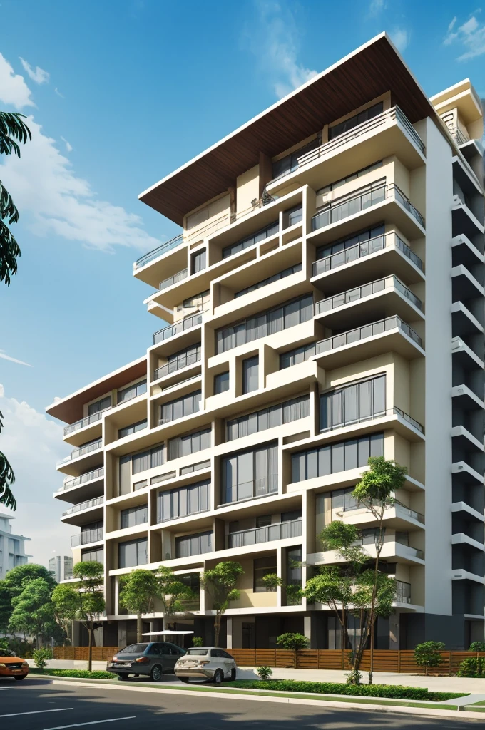 An architectural perspective of modern Filipino-Chinese Residential Commercial Building with applying the concept of bamboo and lantern
