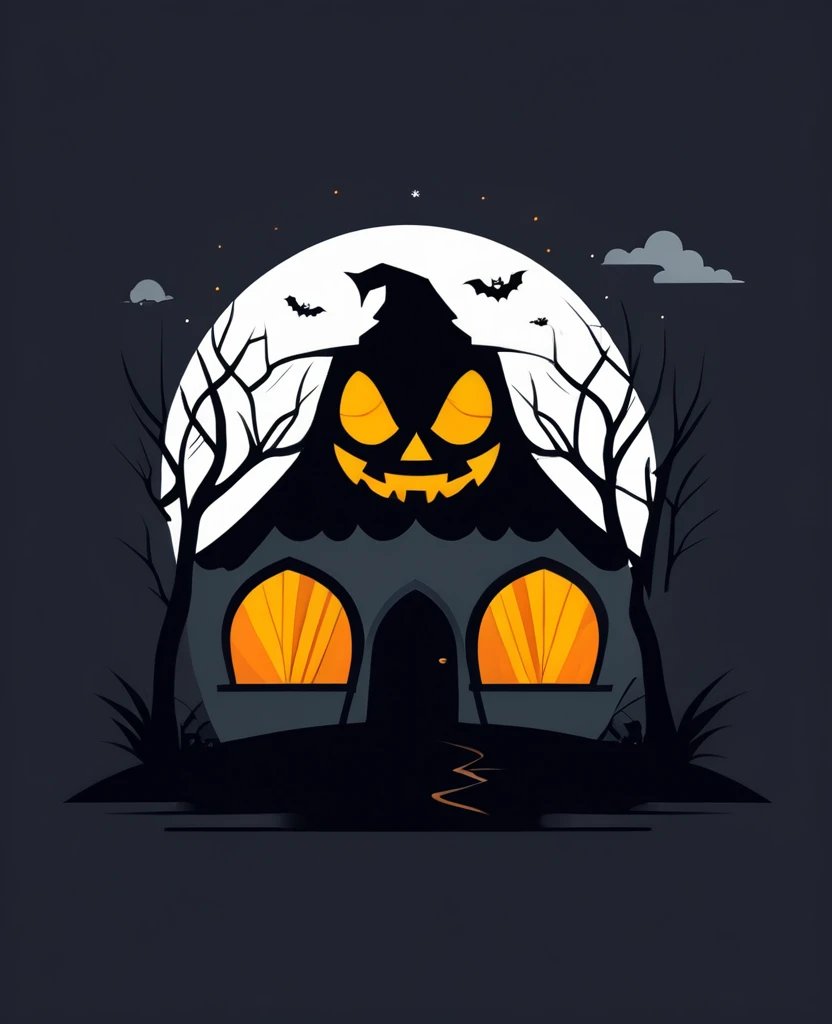 Helloween flat design illustration simple 
