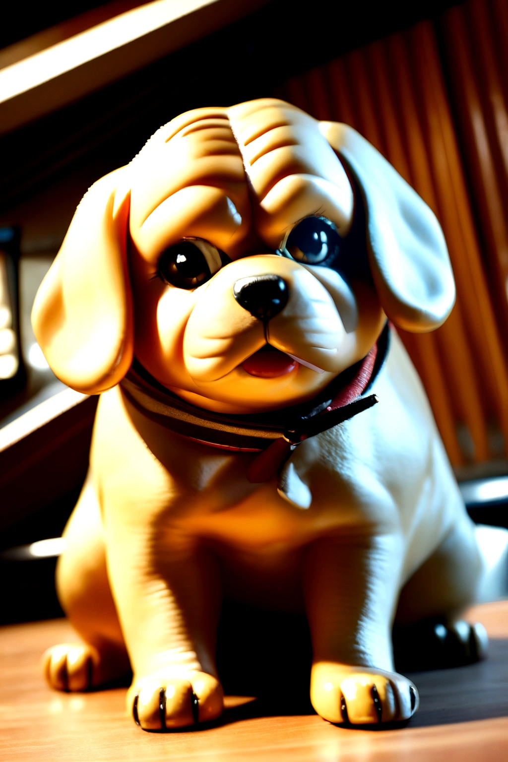 there are two Golden puppy that are eating food on the counter, with photorealistic lighting, with garfield the cartoon golden puppy, photorealistic screenshot, high quality photorealism, photo realistic style, hyper realistic content, food commercial 4 k, snapchat photo, a photorealistic rendering, hyperreal rendering, photo realistic image, realistic 3 d style, photorealistic picture, ginger golden puppy in mid action
