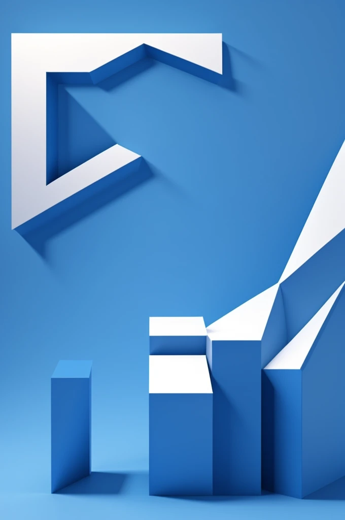 3d square, blue square, blue background