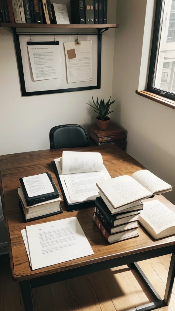 A single book on a desk with blank sheets 