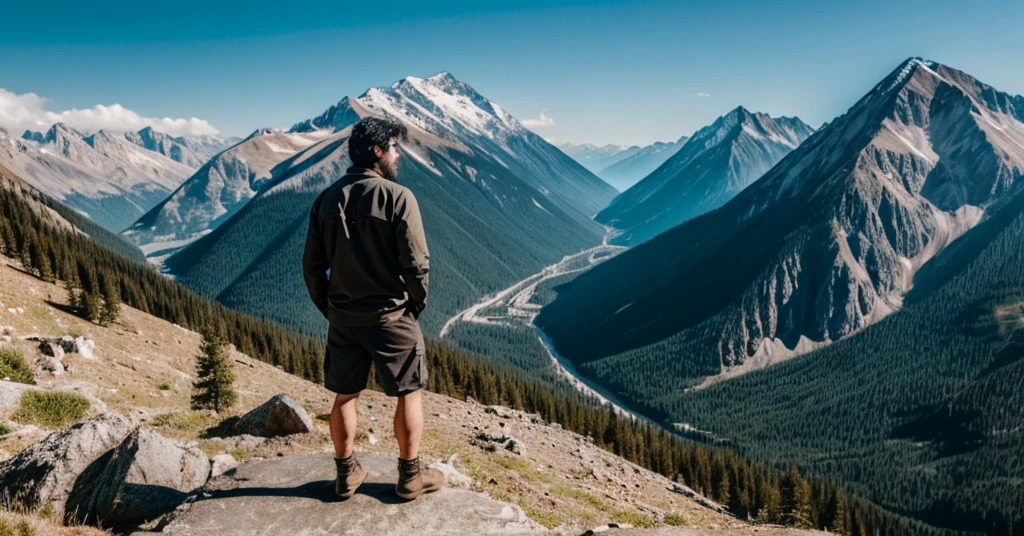 A mountain man from vellage werring old clothes black hair