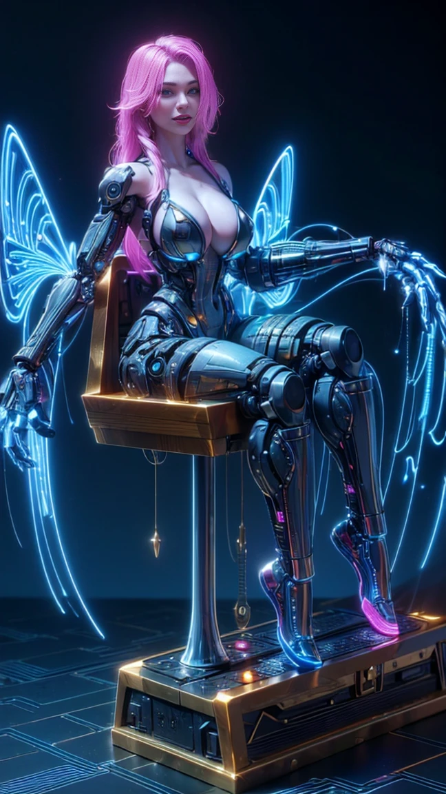 top quality, future world, State-of-the-art robot, Beautiful Woman, flying hair, Transformed into a cyborg except for the face, sexy images, whole body photo, ((big old mimic))