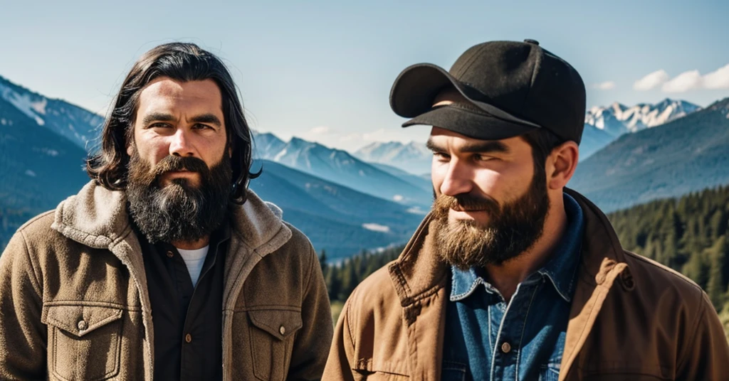 A mountain man from vellage werring old clothes black hair