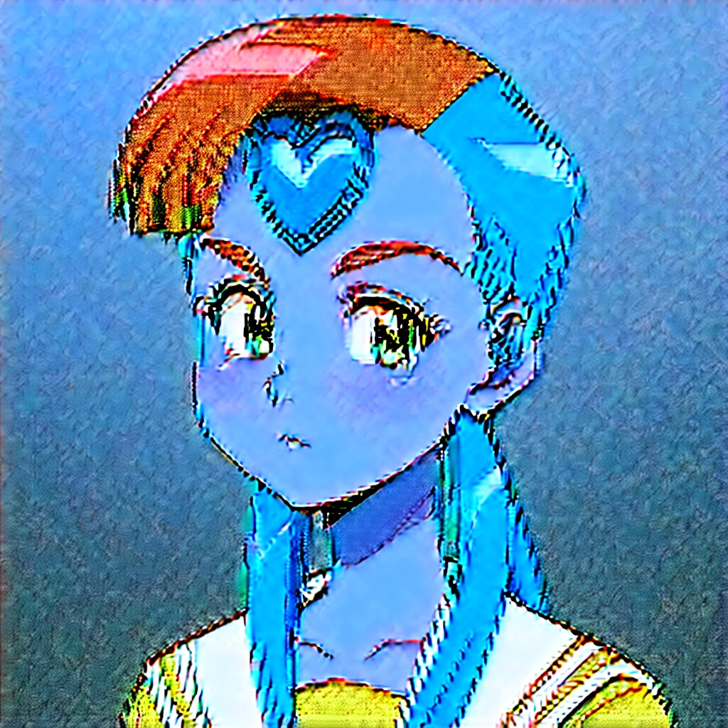 image gear anime style 1990s sailor moon being androgynous genderless person nonbinary mullet haircut