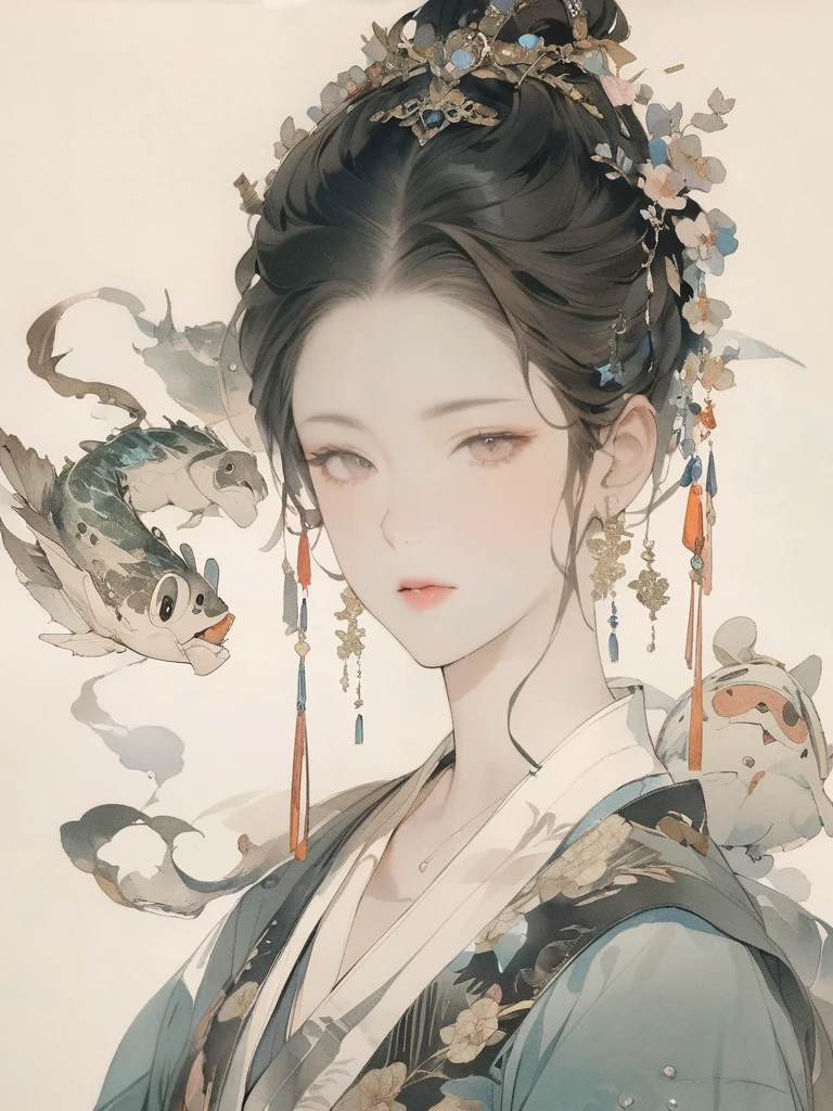 (8K, best quality, masterpiece),1girl, watercolor(medium), {Practical, original photo, Ultra-fine transparent, image, (Influenced by Yoshitaka Amano's style:1.6)}, Practical Light, Delicate skin, (Beautiful slim woman, 25 years old, Court Knight:1.5), Thin legs, Fine particles, Long white hair, Detailed fingers, Thin, sex, Ecstasy expression, 动感sex感的姿势, (巨大有弹sex的坚挺胸部:1.4), (sex感指挥官的盔甲, Long skirt, Long red cape, boots:1.2),(The armor has a larger chest opening;1.6), Exposing breasts, (Arcadia, Flower Storm, Many flowers:1.8), Unobscured,Beautiful scenery, (Flowers, birds, Wind and Moon, Phoenix:1.5),