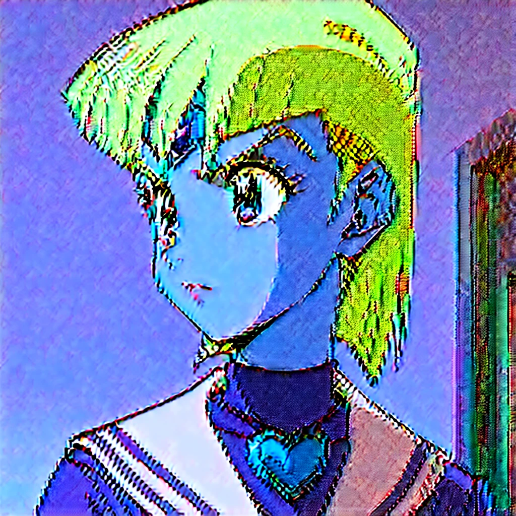 image gear anime style 1990s sailor moon being androgynous genderless person nonbinary mullet haircut