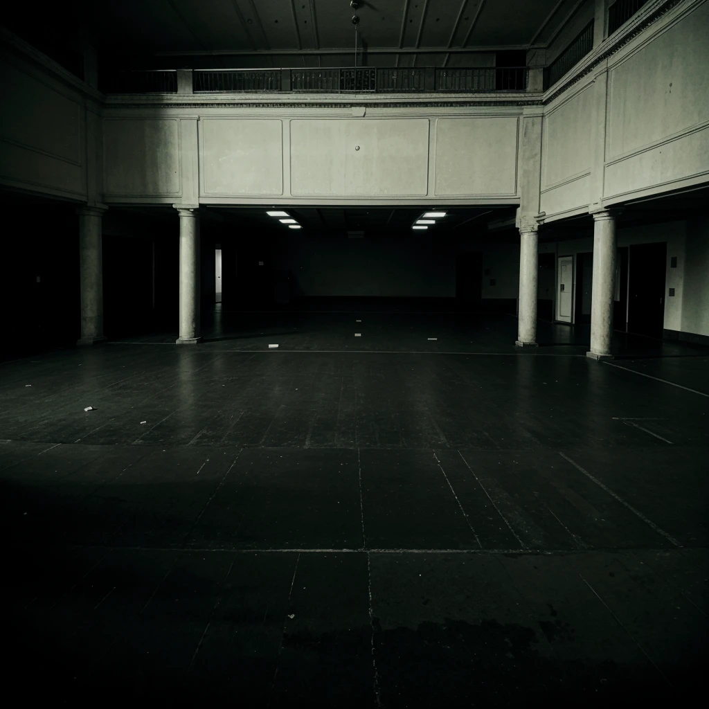 Very huge room completely empty. dark.