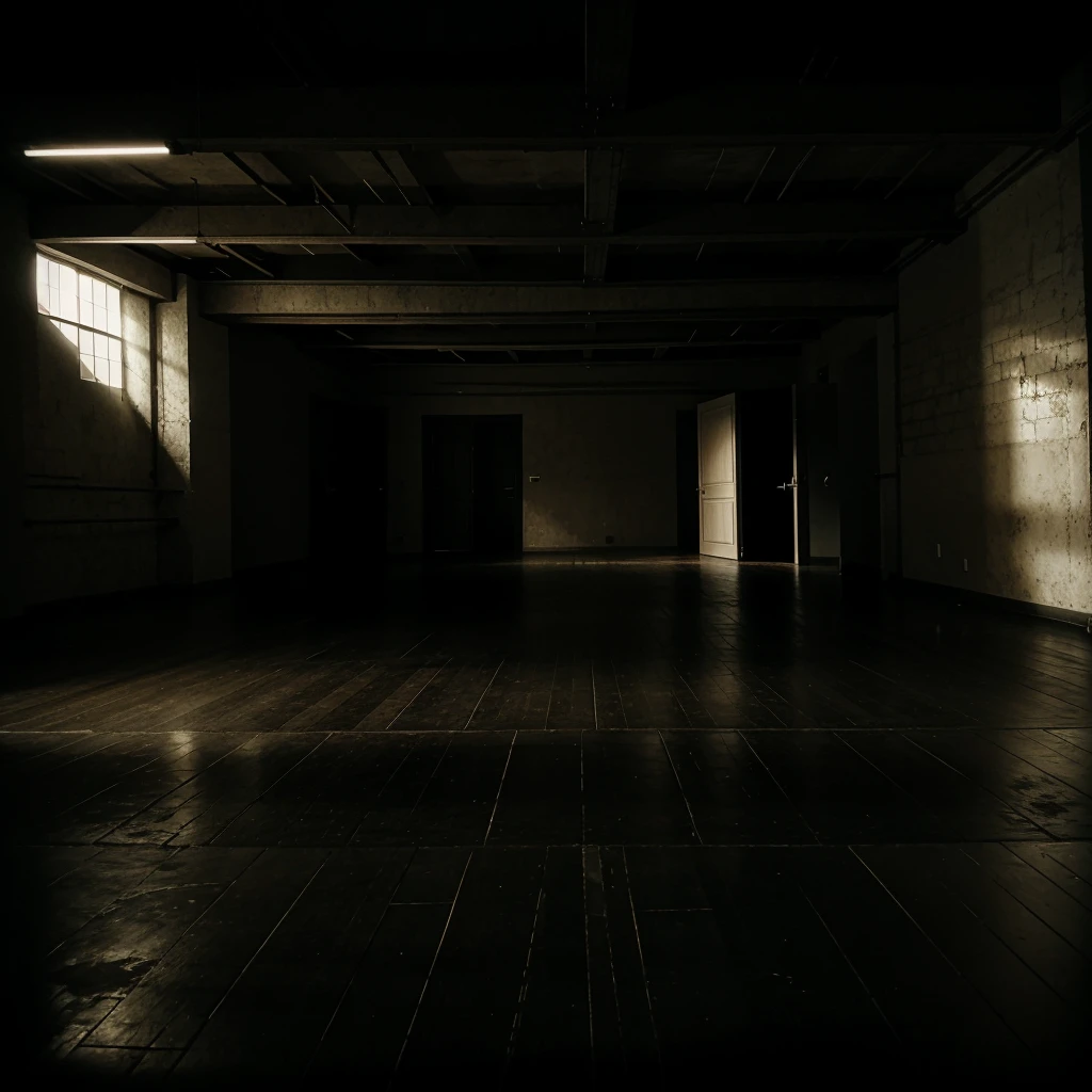 Very huge room completely empty. dark.