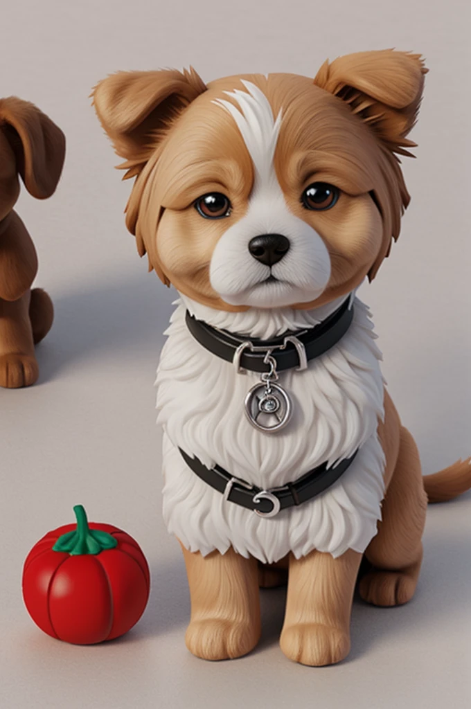3D chibi georgie dog breed drawing with Lennon&#39;s name 
