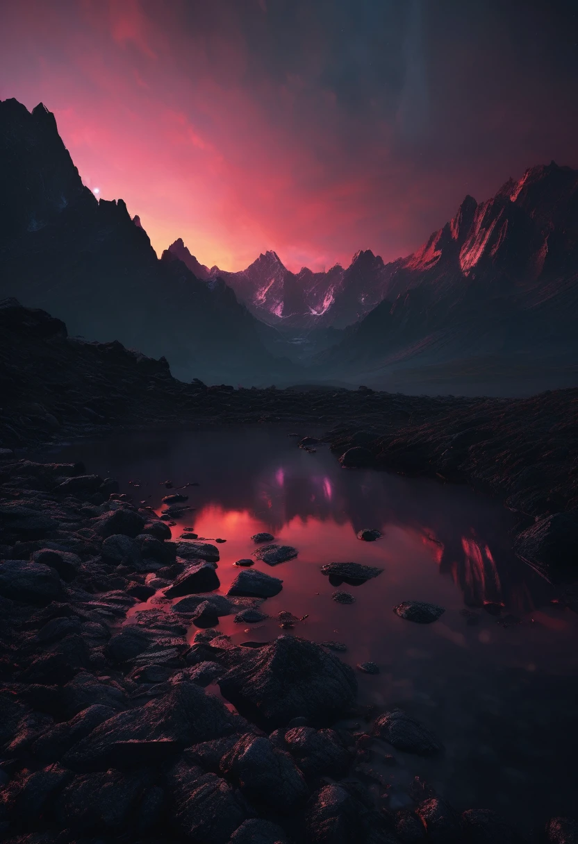 dark aesthetic landscape, 8k, masterpiece,