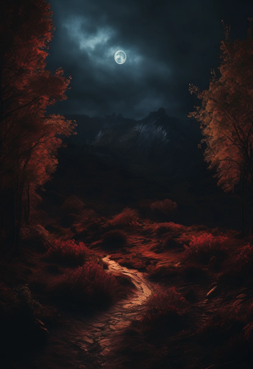 dark aesthetic landscape, 8k, masterpiece,
