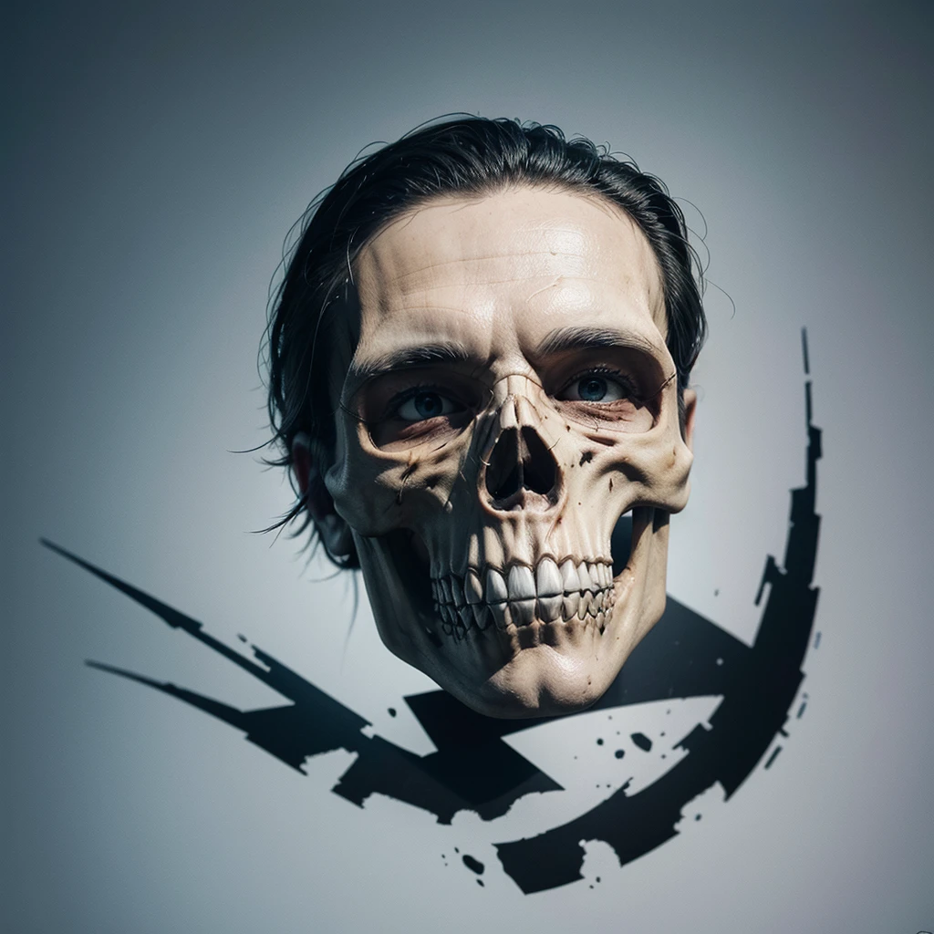 An artistic marvel punisher skull logo