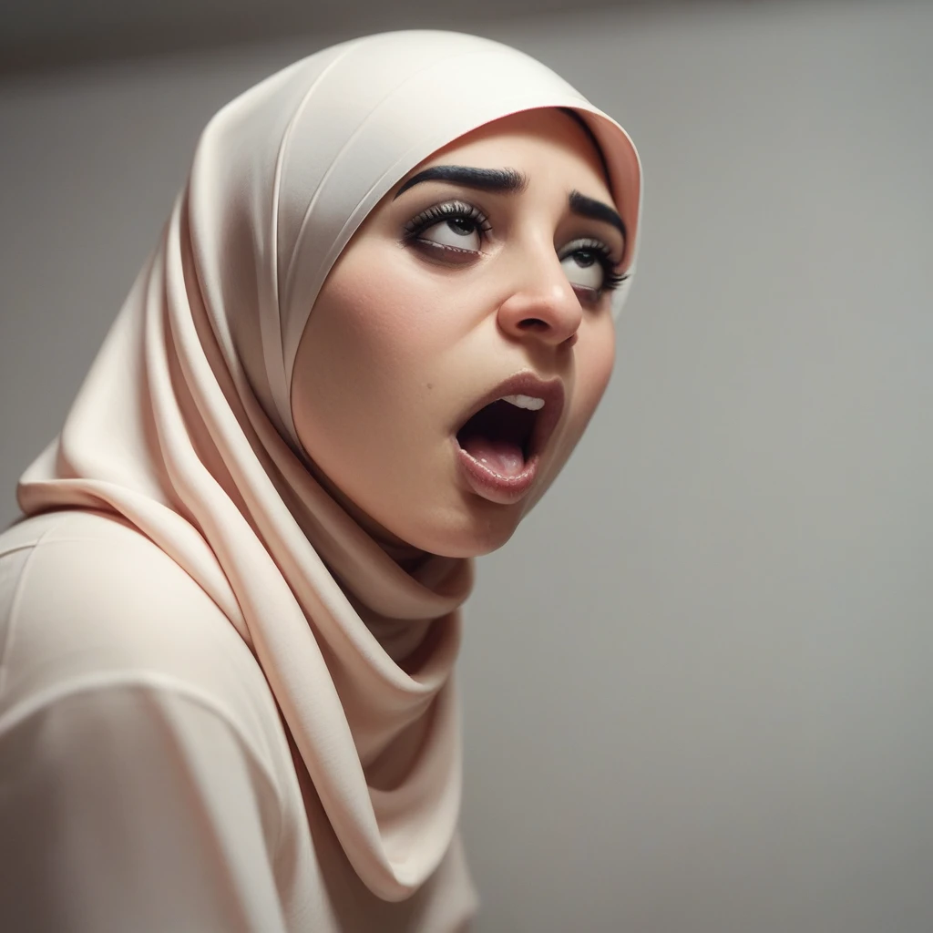 Pale skin Woman in straight hijab fucked by sspider-mannn in room consistent body realistic body