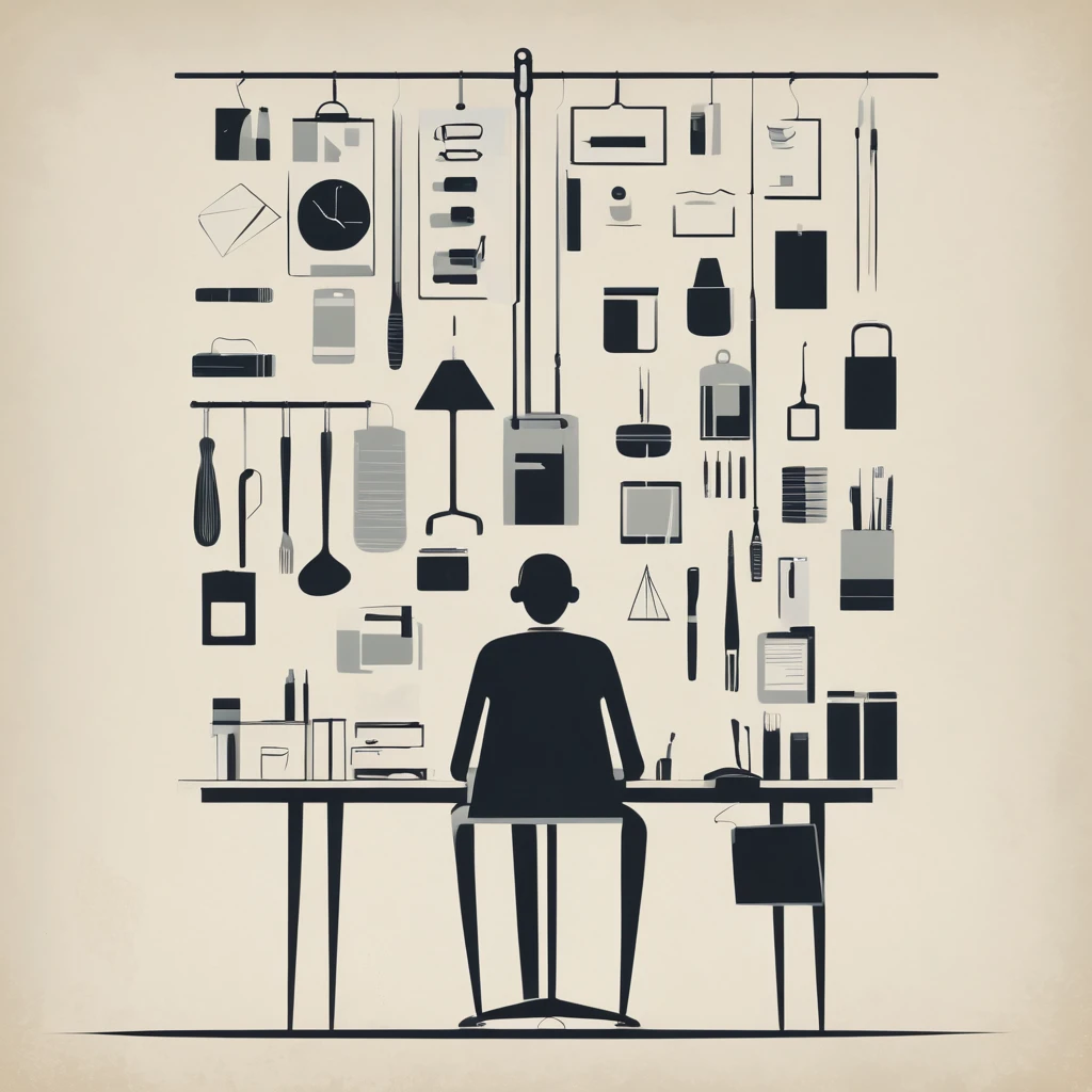 minimalist art representing an organizer, or collector of things