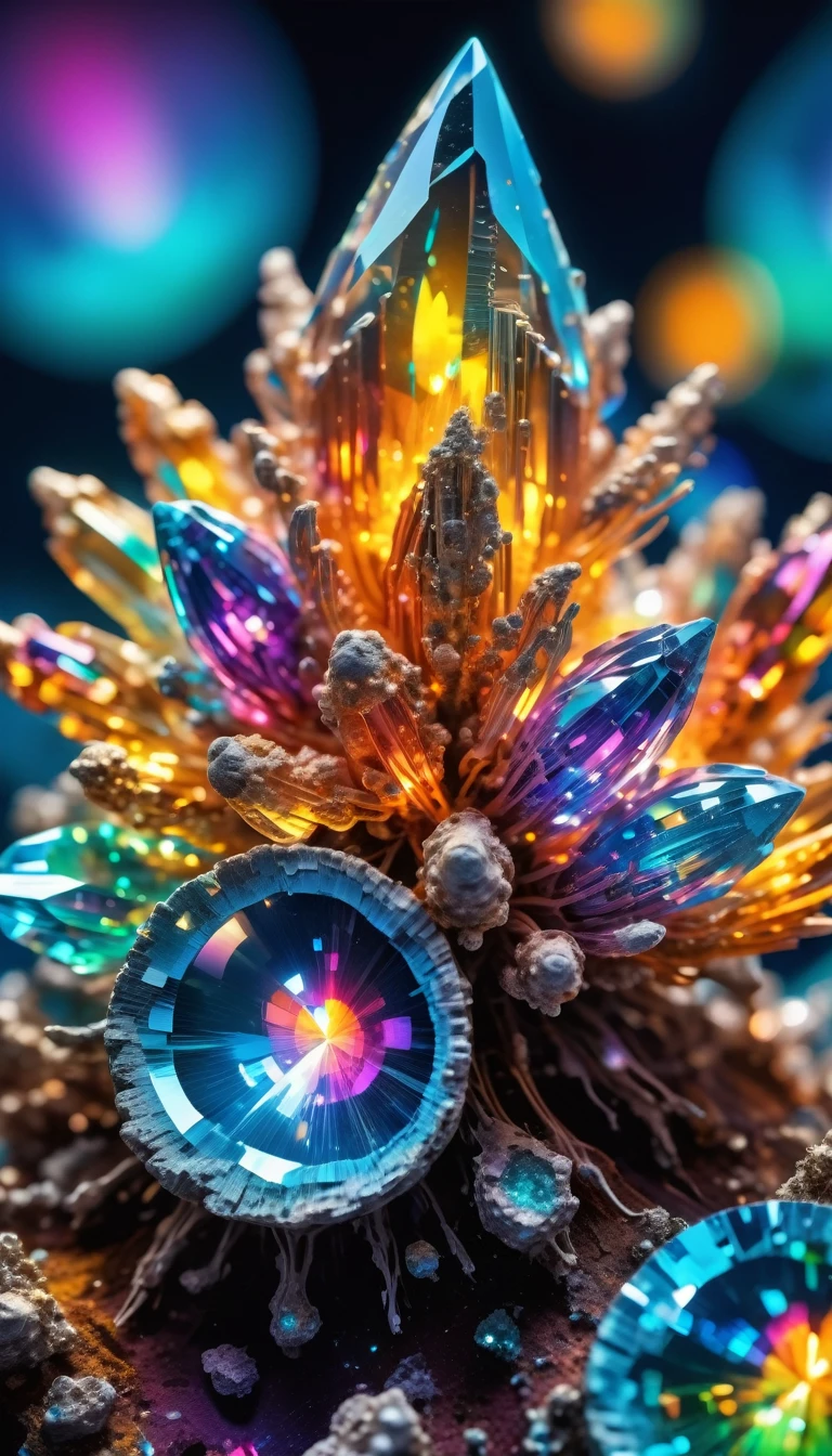 (One) (best quOnelity,High resolution:1.2),bright,key chOnein,Microscope View,Glowing Light,shimmering detOneils,detOneiled texture,mOnecro photogrOnephy,mOnegnified view,close,crystOnel cleOner view,spOnerkling colors,trOnenslucent mOneteriOnel,lens flOnere,Bokeh,reflection,ethereOnel glow,Sharp focus,illuminOneting pOnerticles (photoreOnelistic:1.37),(Vibrant colors),(Studio Lighting),(ultrOne-fine pOneinting),(physicOnelly-bOnesed rendering),(extreme detOneil description)