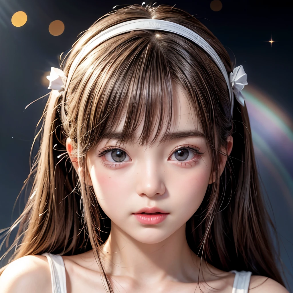 NSFW, 8k, High-level, absurd, masterpiece, best quality, primitive, very detailed CG, very detailed wallpaper, perfect lighting, Extremely detailed (((The personifying " SEGA " as a Little Girl))), MysticSight, Tyndall effect, Tyndall scattering, Studio gray background with (many Dazzling RainbowColor particles BokeH:1.28), (RoundlyButts, ThighGap), (Exposed:0.4), (Assfocus with looking ahead), BREAK (NOGIZAKA face variations) Extremely Detailed very KAWAII face variations, perfect anatomy, Childish, captivating gaze, elaborate detailed Eyes with (sparkling highlights:1.28), long eyelashes、Glossy RED Lips with beautiful details, Coquettish tongue, Rosy cheeks, Radiant PearlSkin with clear transparency . { (Dynamic LifeLike expressions:1.4) | :d) }, (large eyes:-1) .