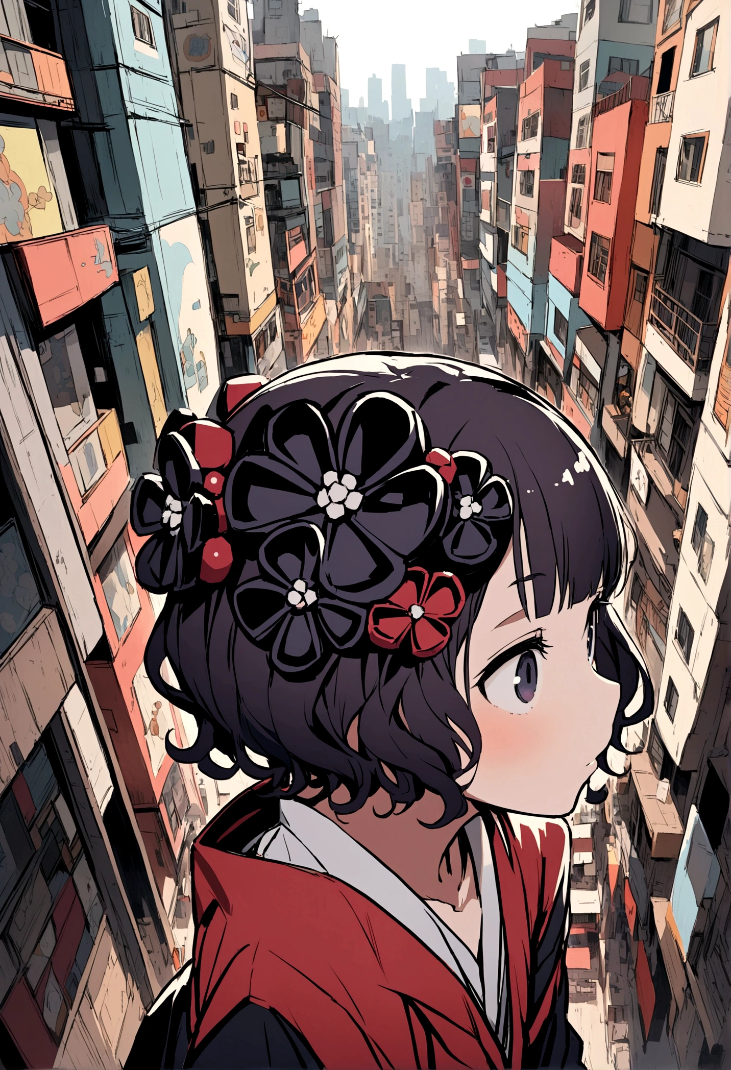 Katsushika Hokusai、Living in the Modern Age、Looking up at the buildings in the city, I am amazed、Reincarnation from the Edo period