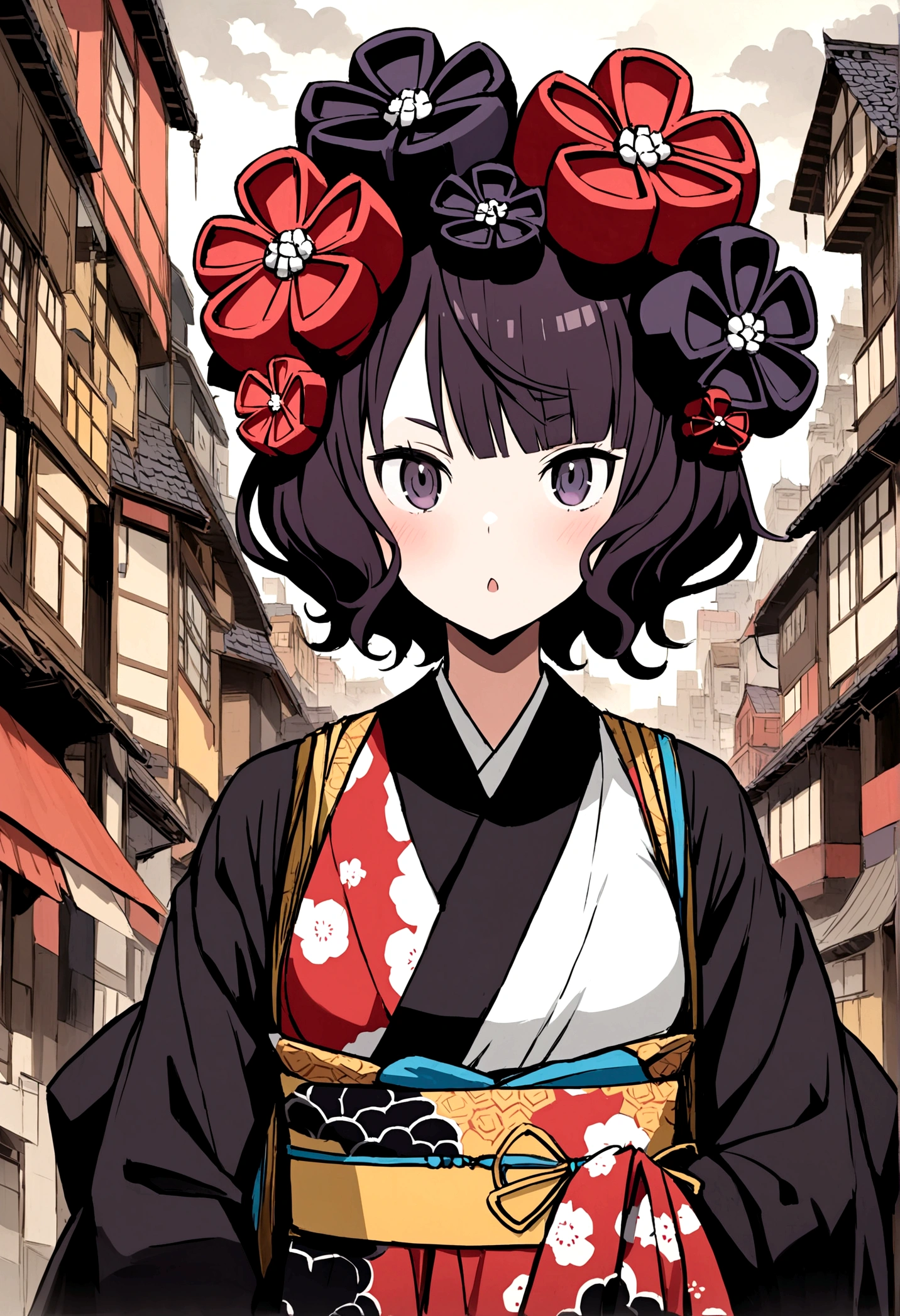 Katsushika Hokusai、Living in the Modern Age、Looking up at the buildings in the city, I am amazed、Reincarnation from the Edo period