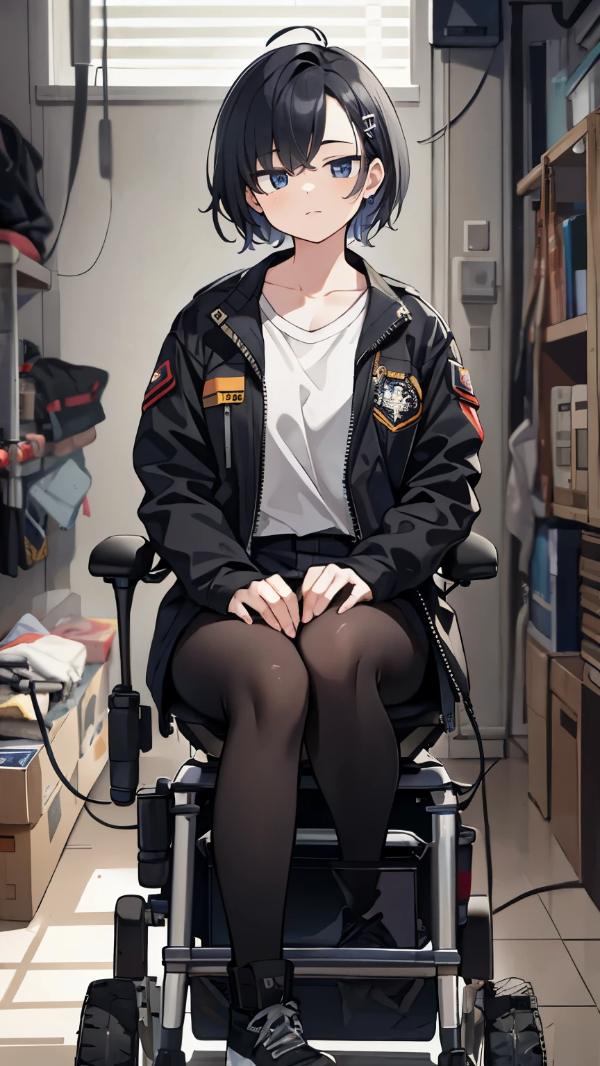 ,Hair intake,jacket,No left leg,♿️