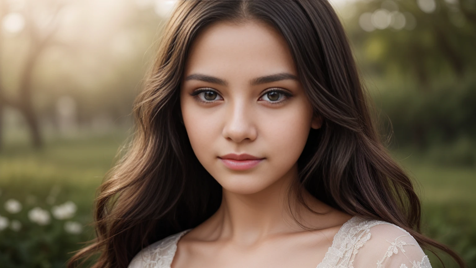 a young girl with clear focused eyes, delicate facial features, long eyelashes, beautiful detailed eyes, beautiful detailed lips, extremely detailed face, solo, portrait, looking at camera, natural lighting, serene expression, soft lighting, high quality, 8k, masterpiece, photorealistic, professional, cinematic, elegant, beautiful, sharp focus, shiny face skin, black hair