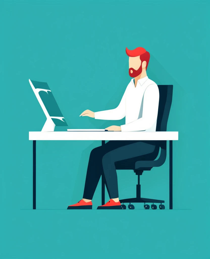 Designer work illustration simple flat design