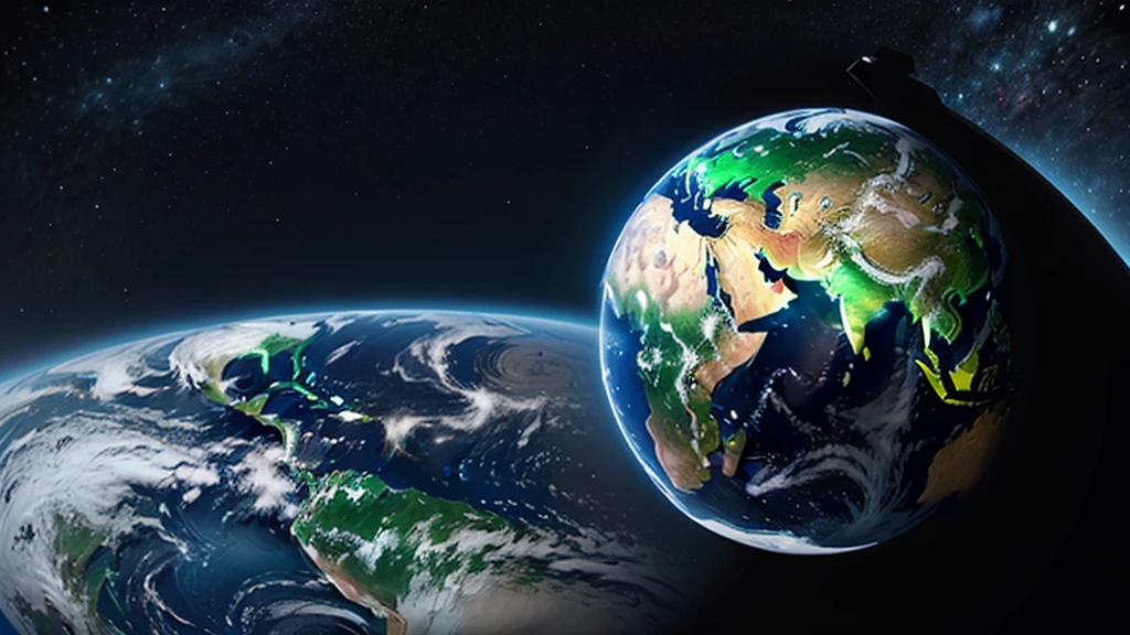 digitized earth globe, lines connecting different parts of the world, cyber technology symbols, high speed data streams. Refine the image: Make final adjustments to the image to ensure it clearly conveys the concepts of global networking, connectivity, and cyber technology. Ensure visual elements are balanced and complement each other with futuristic neon in each country and area of the globe
