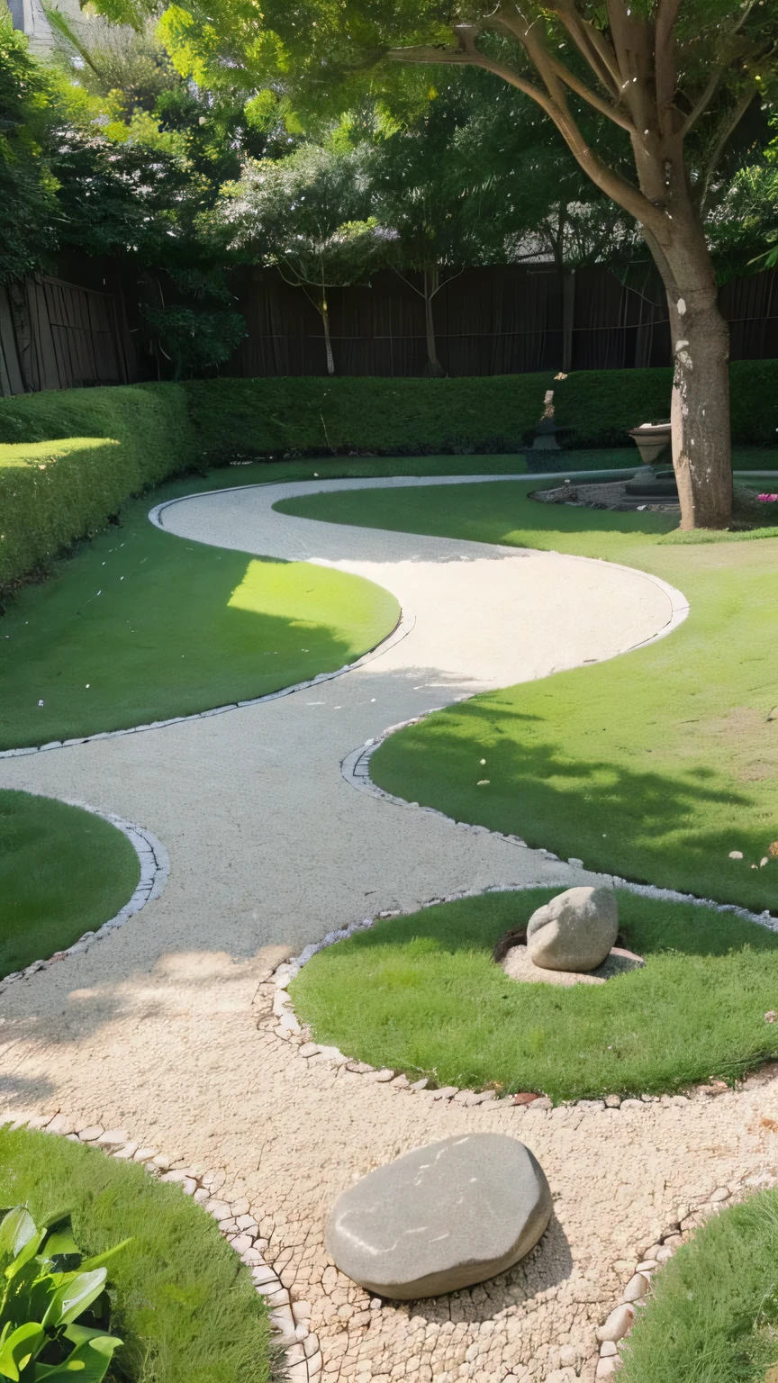 garden, A Tree, Lots of small stones on the floor, 태양, 햇볕 쬐다