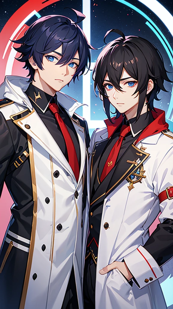 Honkai impact male black hair and blue eyes