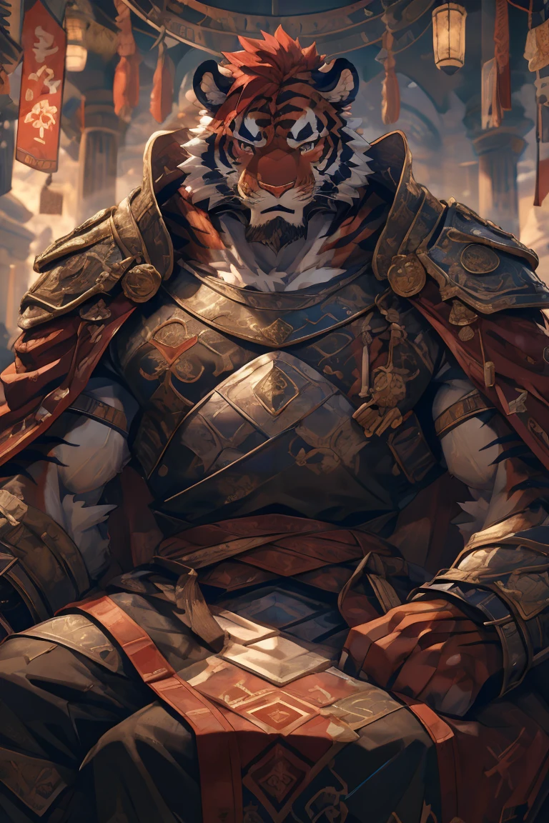 (赤红色tiger),(赤红流火Military commander战袍),(Holding a long sword),Awesome posture,Sitting quietly on the edge of the cliff,(The background is a city with bright lights.:1.2),Abdominal muscles,完美的masterpiece,Various facial details,Close-up view,specific description,masterpiece,cg,(Red eyes),Crimson pattern,Crimson tail,Military commander,Heroic,tiger,Crimson fur,Detailed facial details,),(Half Body),(Long feather),((middle aged)),(Face Focus:1.3),(16K),HD,Red and white abdomen,temple,beard,(Face lines),Heterochromia,(Red battle robe),(Crimson hair),Strong,muscle,(high resolution:1.3),