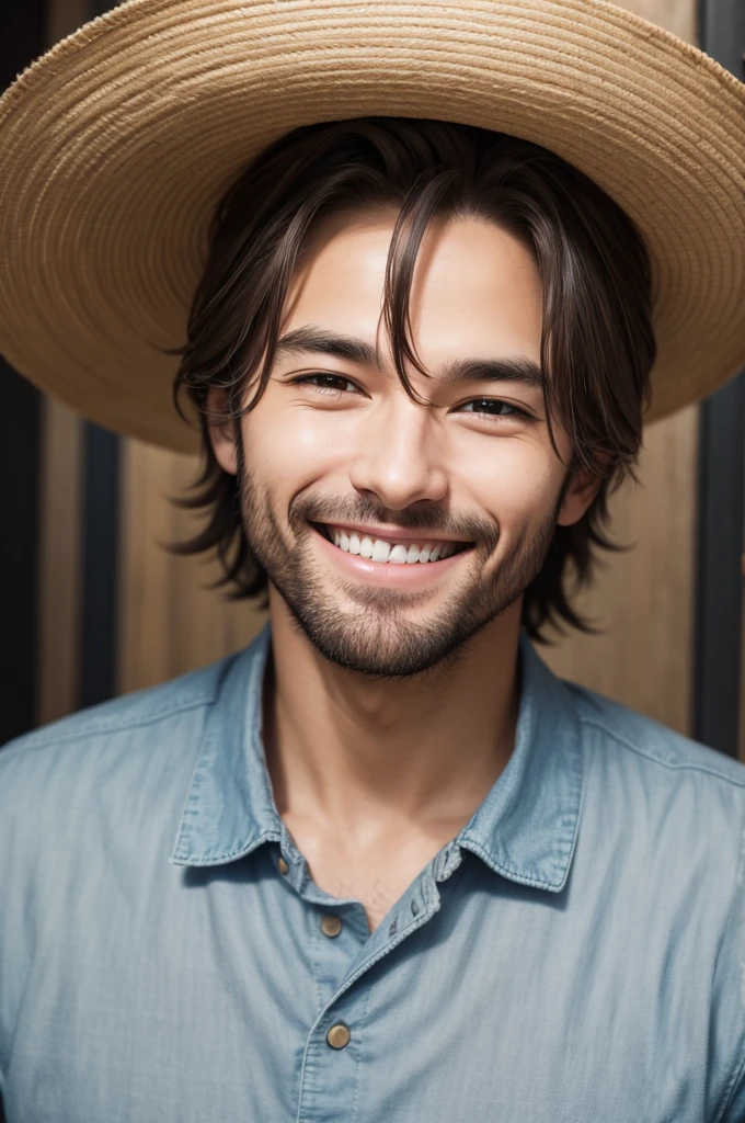Smiling man learning 