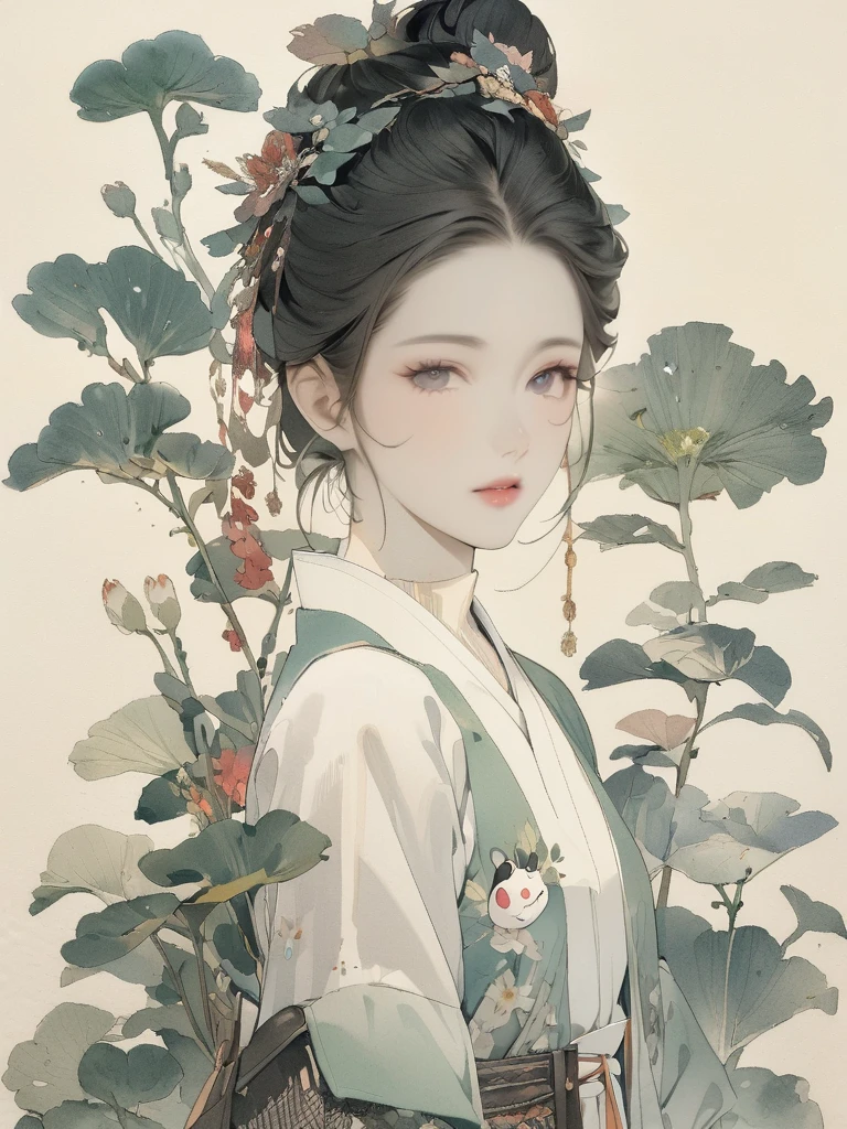 (8K, best quality, masterpiece),1girl, watercolor(medium), {Practical, original photo, Ultra-fine transparent, image, (Influenced by Yoshitaka Amano's style:1.6)}, Practical Light, Delicate skin, (Beautiful slim woman, 25 years old, Court Knight:1.5), Thin legs, Fine particles, Long white hair, Detailed fingers, Thin, sex, Ecstasy expression, 动感sex感的姿势, (巨大有弹sex的坚挺胸部:1.4), (sex感指挥官的盔甲, Long skirt, Long red cape, boots:1.2),(The armor has a larger chest opening;1.6), Exposing breasts, (Arcadia, Flower Storm, Many flowers:1.8), Unobscured,Beautiful scenery, (Flowers, Wind and Moon:1.5)