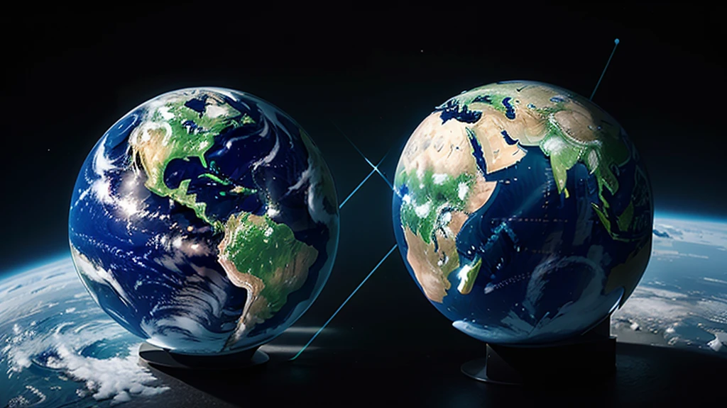 digital world globe, global network, connectivity, data transfer, cyber technology and international telecommunications,, lines connecting different parts of the world, cyber technology symbols, data flows