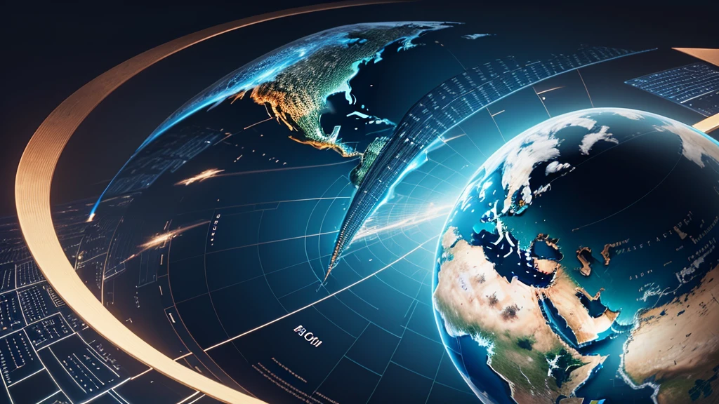 digital world globe, global network, connectivity, data transfer, cyber technology and international telecommunications,, lines connecting different parts of the world, cyber technology symbols, data flows