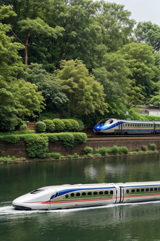 Smart City 1- bullet train 2-garden 3-river boat 4-building