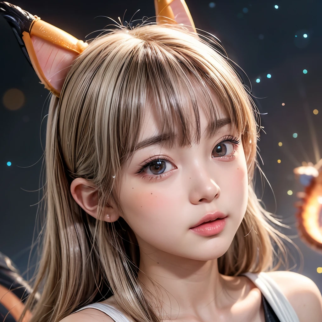 NSFW, 8k, High-level, absurd, masterpiece, best quality, primitive, very detailed CG, very detailed wallpaper, perfect lighting, Extremely detailed (((The personifying " リザードン " as a Little Girl))), MysticSight, Tyndall effect, Tyndall scattering, Studio gray background with (many Dazzling RainbowColor particles BokeH:1.28), (RoundlyButts, ThighGap), (Exposed:0.4), (Assfocus with looking ahead), BREAK (NOGIZAKA face variations) Extremely Detailed very KAWAII face variations, perfect anatomy, Childish, captivating gaze, elaborate detailed Eyes with (sparkling highlights:1.28), long eyelashes、Glossy RED Lips with beautiful details, Coquettish tongue, Rosy cheeks, Radiant PearlSkin with clear transparency . { (Dynamic LifeLike expressions:1.4) | :d) }, (large eyes:-1) .