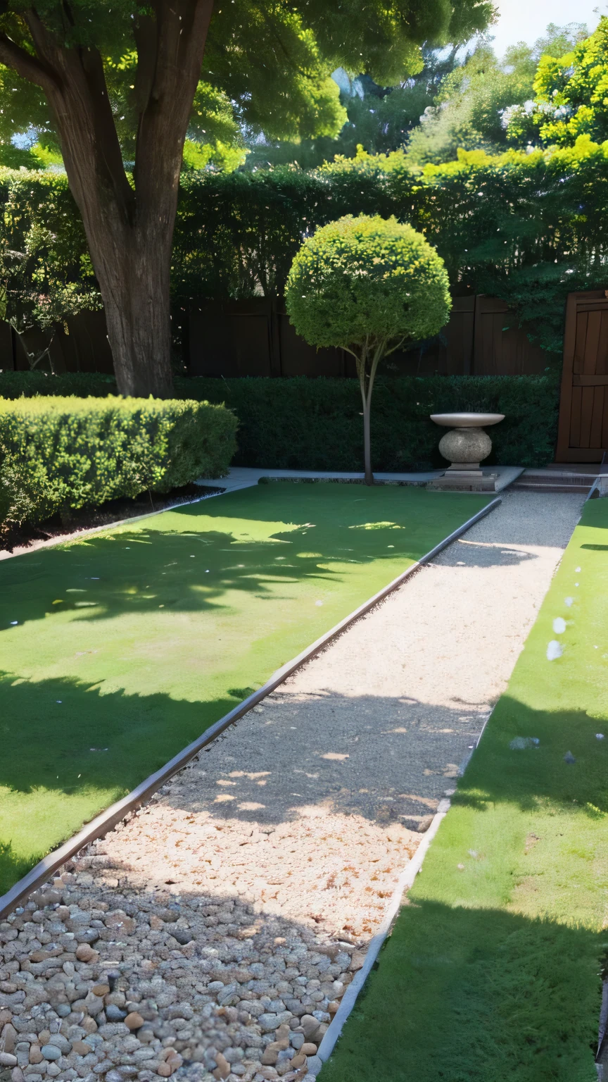 garden, A Tree, Lots of small stones on the floor, 태양, 햇볕 쬐다