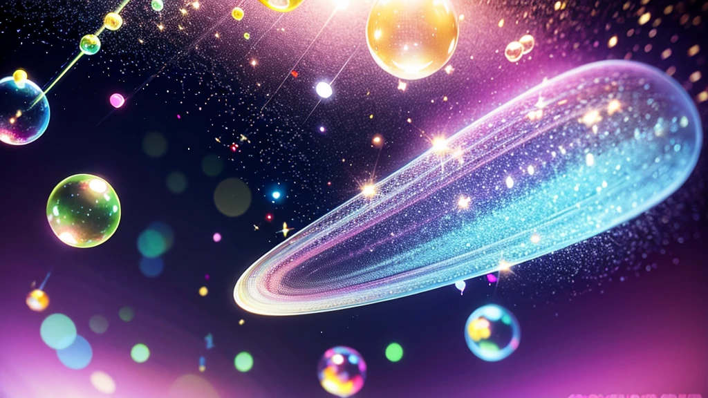 Soap bubbles abstract light illumination, abstract background