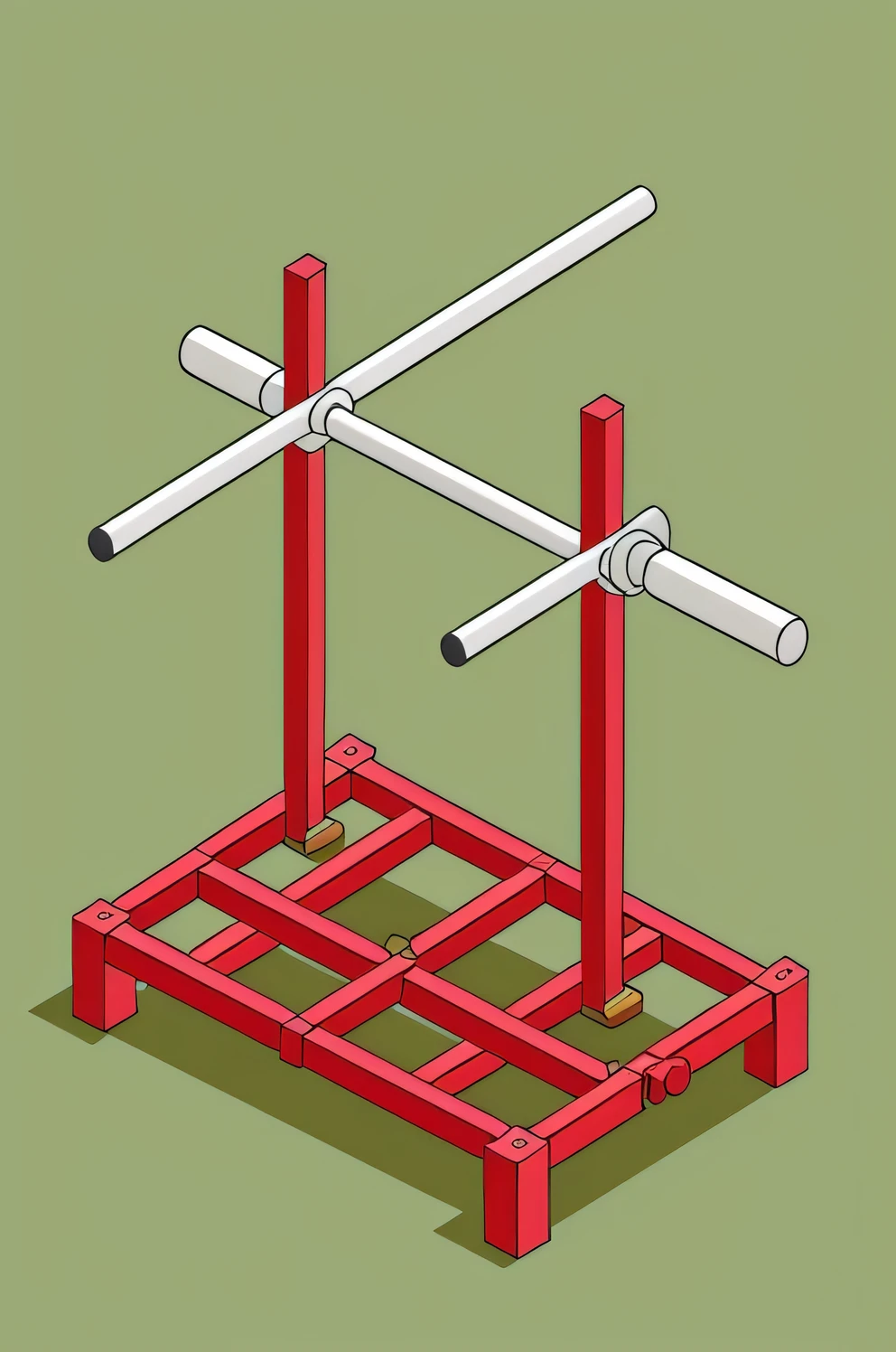 Isometric plan of a spring compressor 