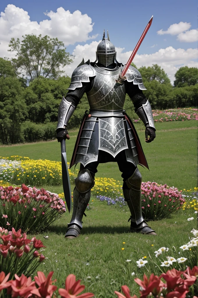 berserk knight in flowers