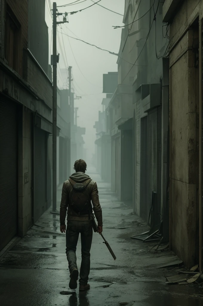 James Sunderland from Silent Hill 2 Walking Through Silent Hill