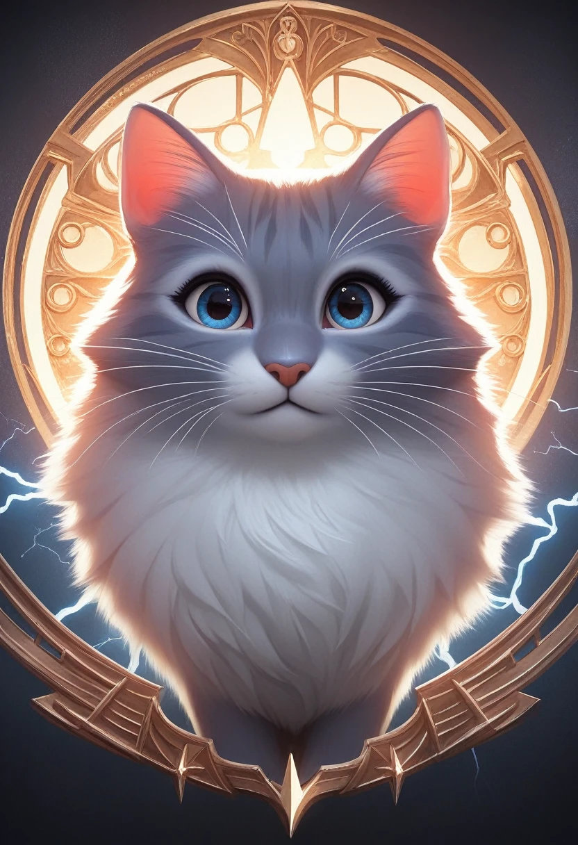 Close-up shot of a cat, whole body, Holds a lightning-charged sword, Wearing dark armor, Castle Background, High resolution, masterpiece, Highest quality, Super detailed, Super detailed, Ultra-realistic,
Hong Kong Style, 3D Fluffy, Cute and adorable close-ups, Cute big round reflective eyes, Long fuzzy fur, Pixar Rendering, unreal engine Cinematic smooth, Exquisite detail, Cinematic