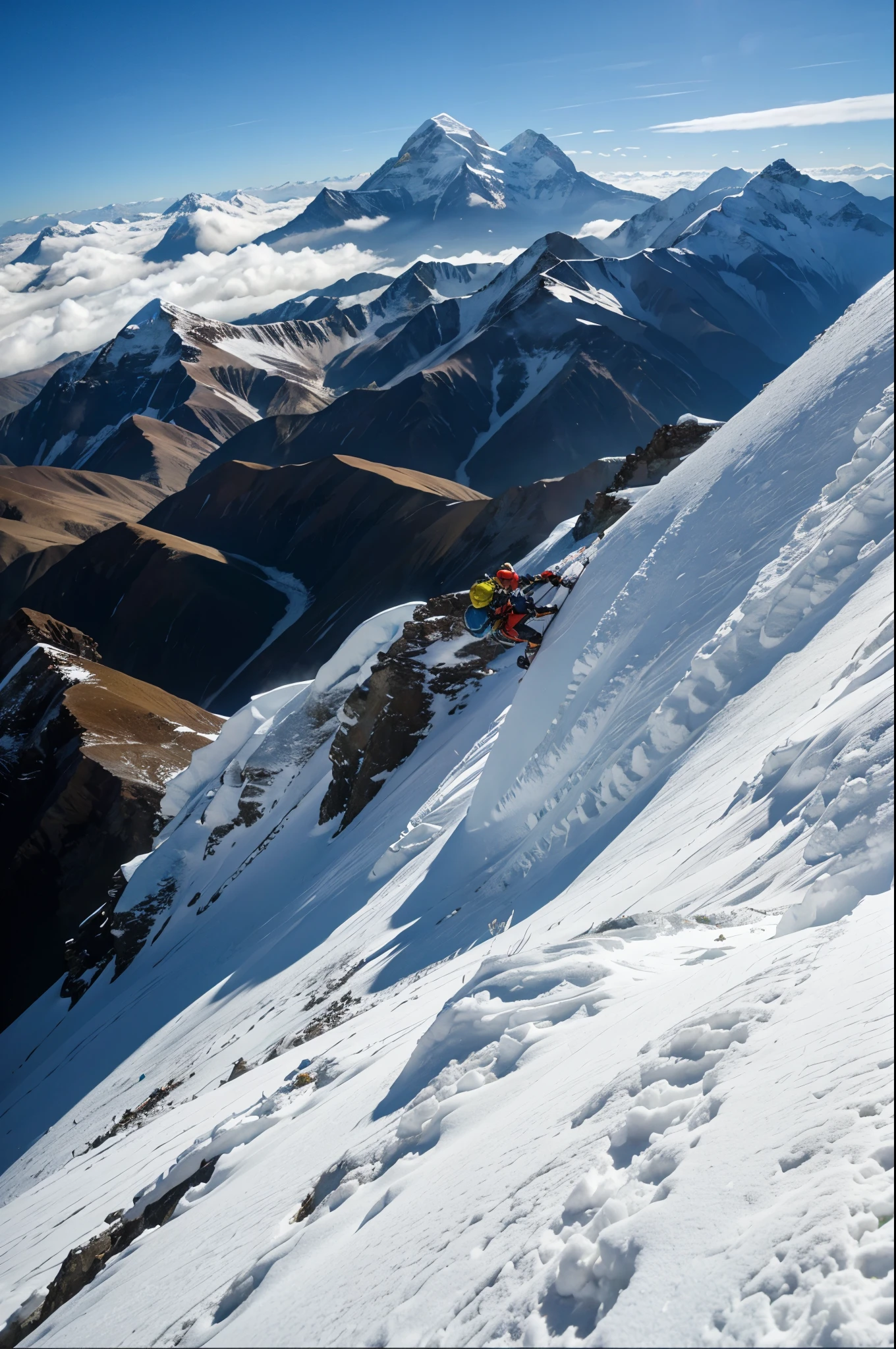Climber on top of Everest