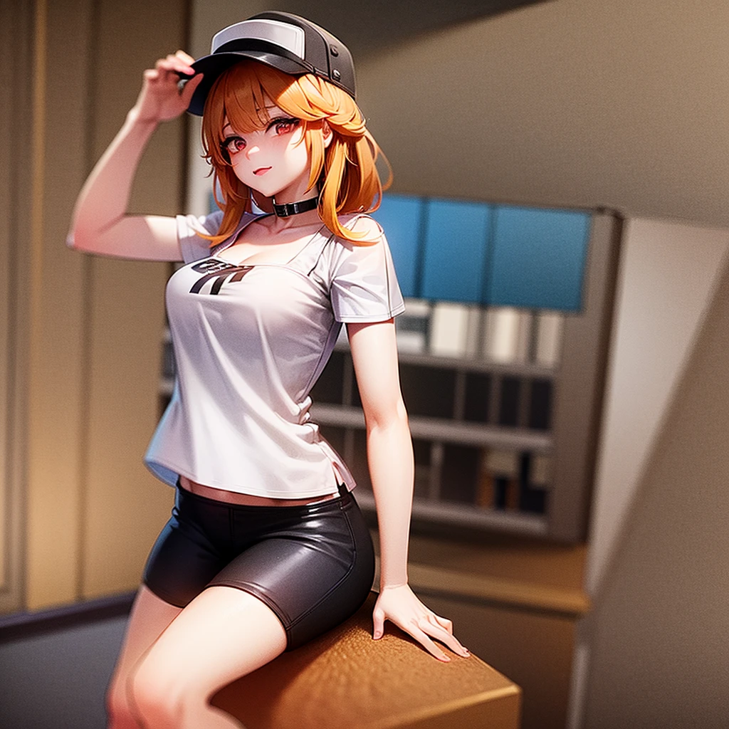 Pale skin, Small Breasts, Cute face, Cotton shorts, Tight top, Complex clothes, whole body, Movie Lighting, Shinkai Makoto, Japanese cartoons, realism, masterpiece, Miss, one, 18 years old, Brazil, fit thighs, fit, Ginger Hair, Medium Length Hair, curls