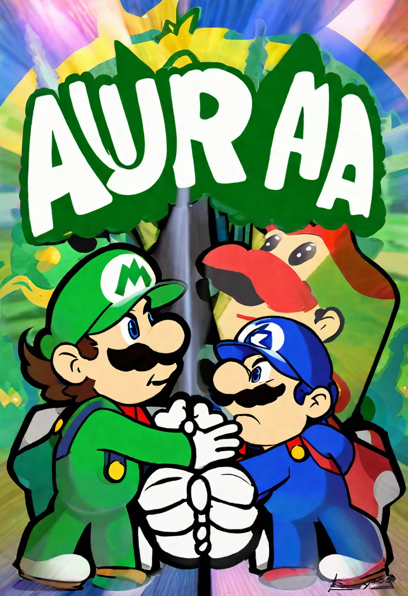 mario,luigi,handshake,give off an aura,