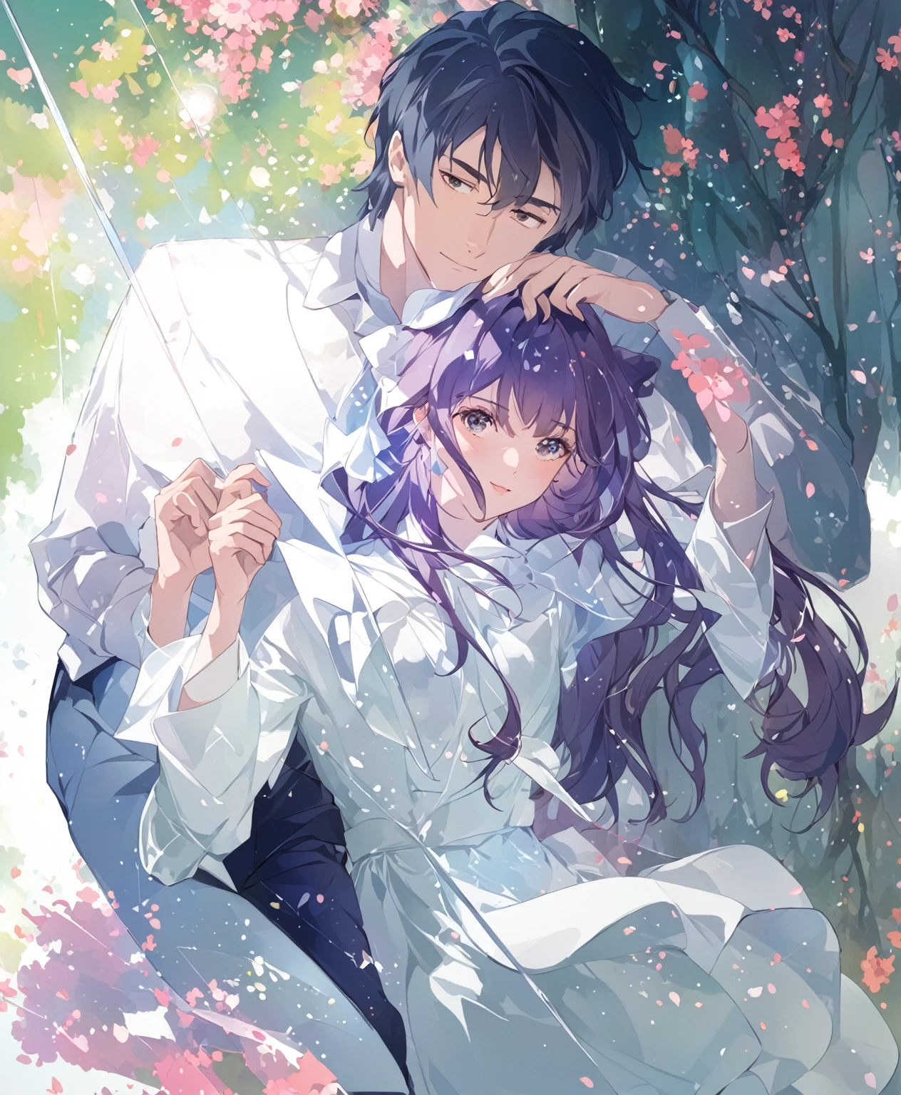 Illustration of a man and a woman,Second dimension illustration