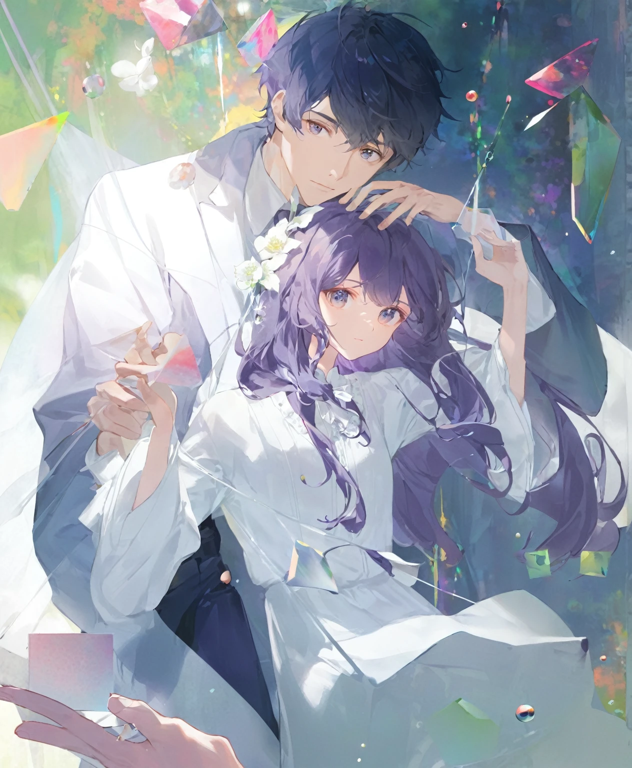 Illustration of a man and a woman，Second dimension illustration